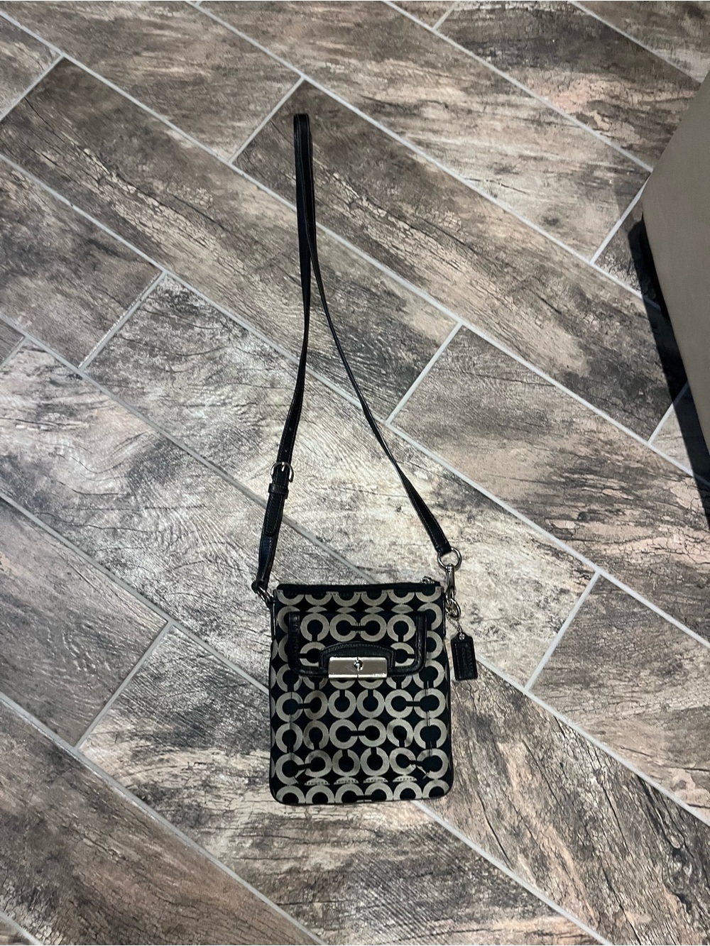 Coach Black and Gray Signature Crossbody